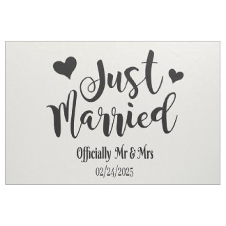 Simple black/white Just Married car sign Stof