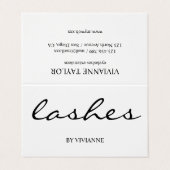 Simple Black White Lash-Visitekaartje Visitekaartje (Buitenkant ongevouwen)