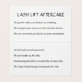 Simple Black White Lash-Visitekaartje Visitekaartje (Binnenkant ongevouwen)