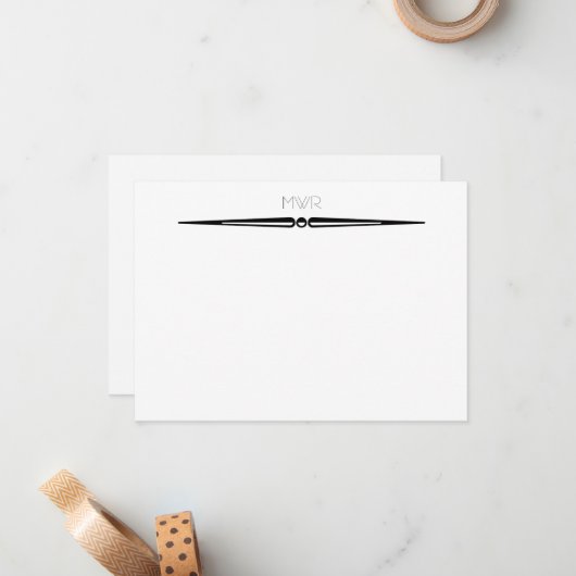 Simple Black White Line Border Name Business Manne Notitiekaartje (Voorkant / Achterkant in situ)