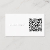 Simple Black, White Logo and QR Code Business Card Visitekaartje (Achterkant)