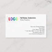 Simple Black, White Logo and QR Code Business Card Visitekaartje (Voorkant)