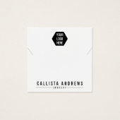 Simple Black White Logo Ketting Display Kaart (Voorkant)