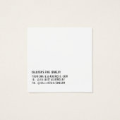 Simple Black White Logo Ketting Display Kaart (Achterkant)