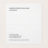 Simple Black White Monogram Folded Visitekaartje (Binnenkant ongevouwen)