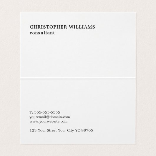 Simple Black White Monogram Folded Visitekaartje (Binnenkant ongevouwen)