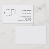 Simple Black White Monogram Visitekaartje (Voorkant / Achterkant)