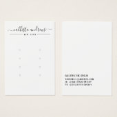 Simple Black White Multiple Earring Display Kaart (Voorkant /achterkant)