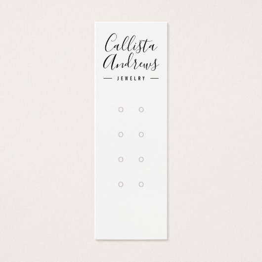 Simple Black White Multiple Earring Display Kaart (Voorkant)