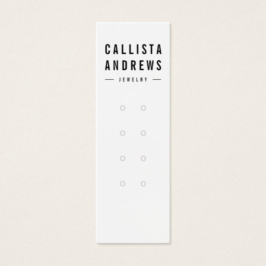 Simple Black White Multiple Earring Display Kaart (Voorkant)