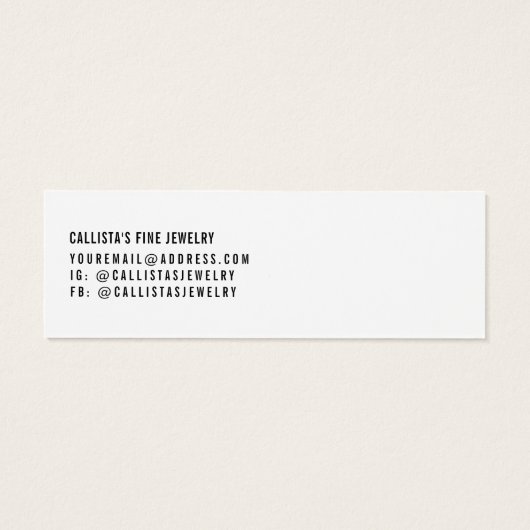 Simple Black White Multiple Earring Display Kaart (Achterkant)