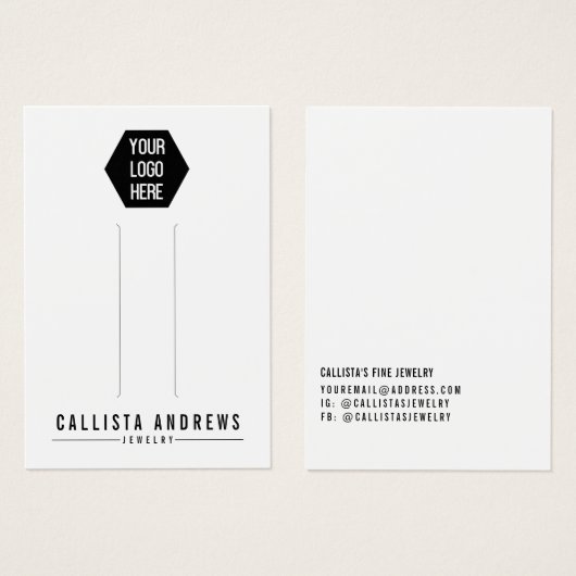 Simple Black White Multiple Hair Clip Display Kaar Visitekaartje (Voorkant /achterkant)