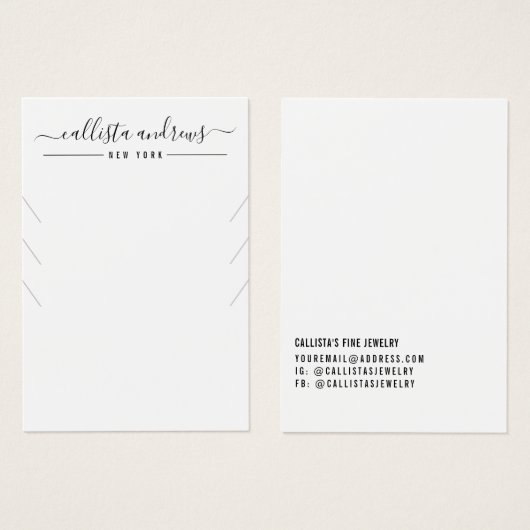 Simple Black White Multiple Ketting Display Kaart (Voorkant /achterkant)