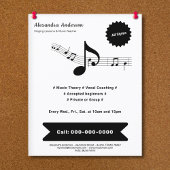 Simple, Black & White Music Teacher Flyer