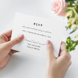 Simple Black & White Online Response Website Kaart<br><div class="desc">Versie zonder rand. (Ook beschikbaar met een zwarte rand) Eenvoudige en schone zwarte en witte insteekkaart voor uw online rsvp; de adreskaart van de trouwwebsite. Fijne bladillustratie op voor en achter. Pas aan om vrijwel elke uitnodiging aan te passen door lettertypestijlen, kleuren, achtergrondkleur op voor en achter te wijzigen en...</div>