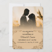 Simple Black & White Overlay Photo Wedding Invitat Kaart (Voorkant)