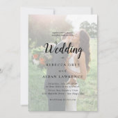 Simple Black & White Overlay Photo Wedding Kaart (Voorkant)