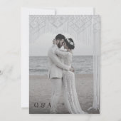 Simple Black & White Overlay Photo Wedding Kaart (Achterkant)