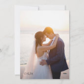 Simple Black & White Overlay Photo Wedding Kaart (Achterkant)