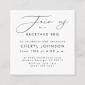 Simple Black White Party Invitation Enclosure Card Informatiekaartje (Achterkant)