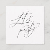 Simple Black White Party Invitation Enclosure Card Informatiekaartje (Voorkant)
