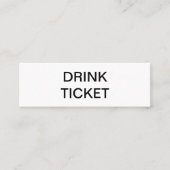 Simple Black White Pas getrouwd Wedding Drink Mini Visitekaartje (Voorkant)