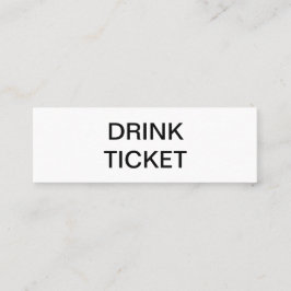 Simple Black White Pas getrouwd Wedding Drink Mini Visitekaartje