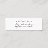 Simple Black White Pas getrouwd Wedding Drink Mini Visitekaartje (Achterkant)