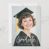 Simple Black & White Photo 2026 Graduation Kaart (Voorkant)