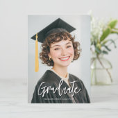 Simple Black & White Photo 2026 Graduation Kaart (Staand voorkant)