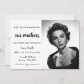 Simple Black & White Photo Moederdag Brunch Kaart (Voorkant)