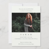 Simple Black White Photo Quinceañera nodigt uit Bedankkaart (Voorkant)