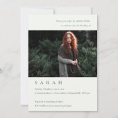 Simple Black White Photo Quinceañera nodigt uit Bedankkaart (Voorkant)