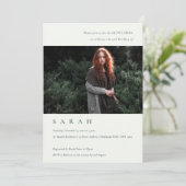 Simple Black White Photo Quinceañera nodigt uit Bedankkaart (Staand voorkant)