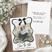Simple Black White Photo Wedding Save The Date