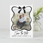 Simple Black White Photo Wedding Save The Date (Staand voorkant)