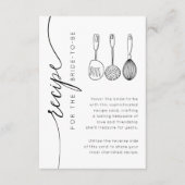 Simple Black & White Recipe Bridal Shower Informatiekaartje (Voorkant)