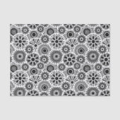 Simple Black White Retro 70s Graphic Daisy Pattern Tissuepapier (Voorkant)