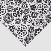 Simple Black White Retro 70s Graphic Daisy Pattern Tissuepapier (Detail)