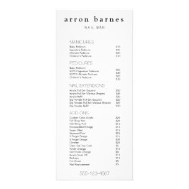 Simple Black White Salon Price List Service Menu