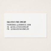 Simple Black White Script Hair Clip Display Kaart (Achterkant)