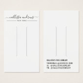 Simple Black White Script Hair Clip Display Kaart (Voorkant /achterkant)