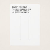 Simple Black White Script Hair Clip Display Kaart (Achterkant)