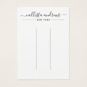 Simple Black White Script Hair Clip Display Kaart (Voorkant)
