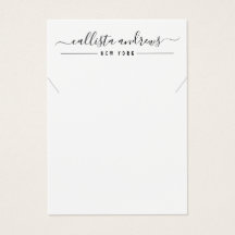 Simple Black White Script Ketting Display Kaart