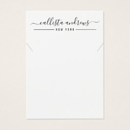 Simple Black White Script Ketting Display Kaart