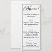 Simple Black & White Script Wedding Menu Kaart (Voorkant / Achterkant)