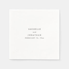 Simple Black White Simple Monogram Weddenschap Nap Servet