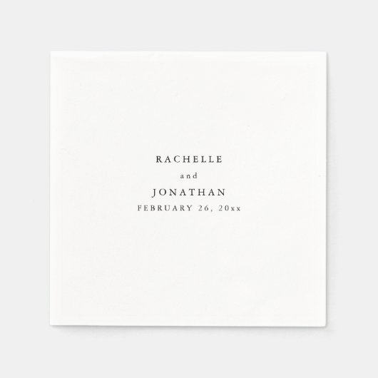 Simple Black White Simple Monogram Weddenschap Nap Servet (Voorkant)