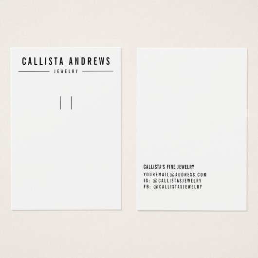 Simple Black White Sleutelhanger Display Kaart (Voorkant /achterkant)